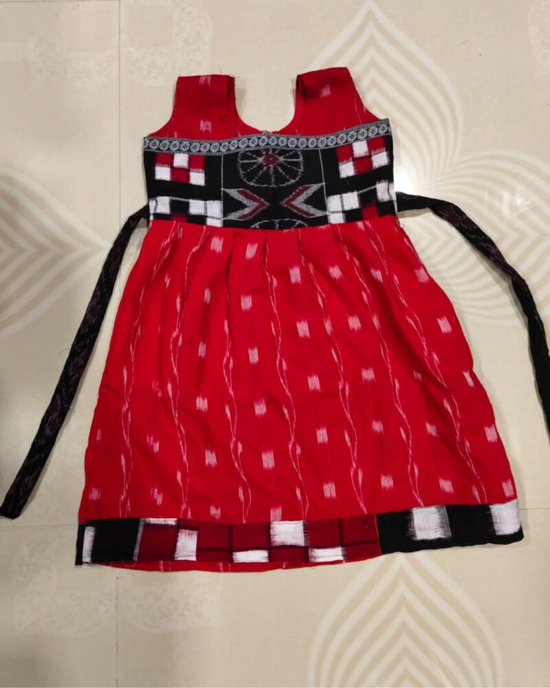 Handcrafted Sambalpuri Printed Frock for Kids