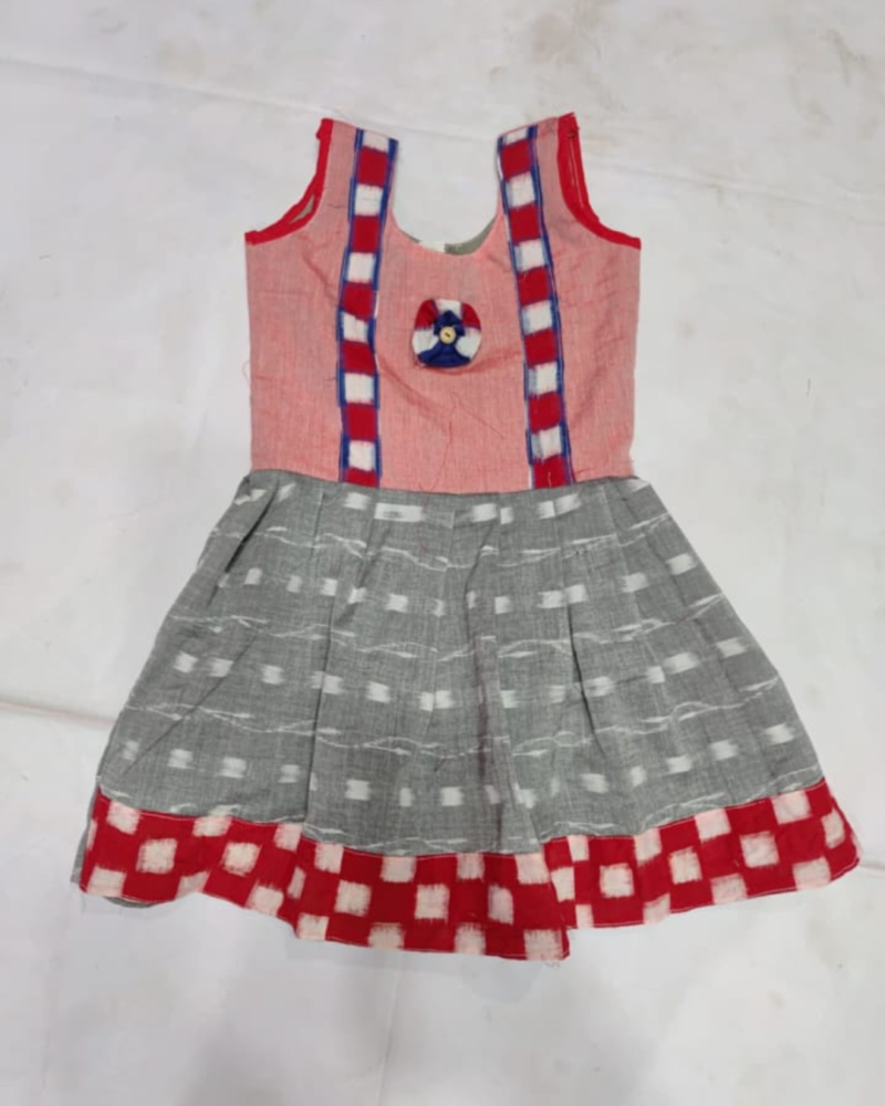 Graceful Traditions – Sambalpuri Print Frocks for Little Girls
