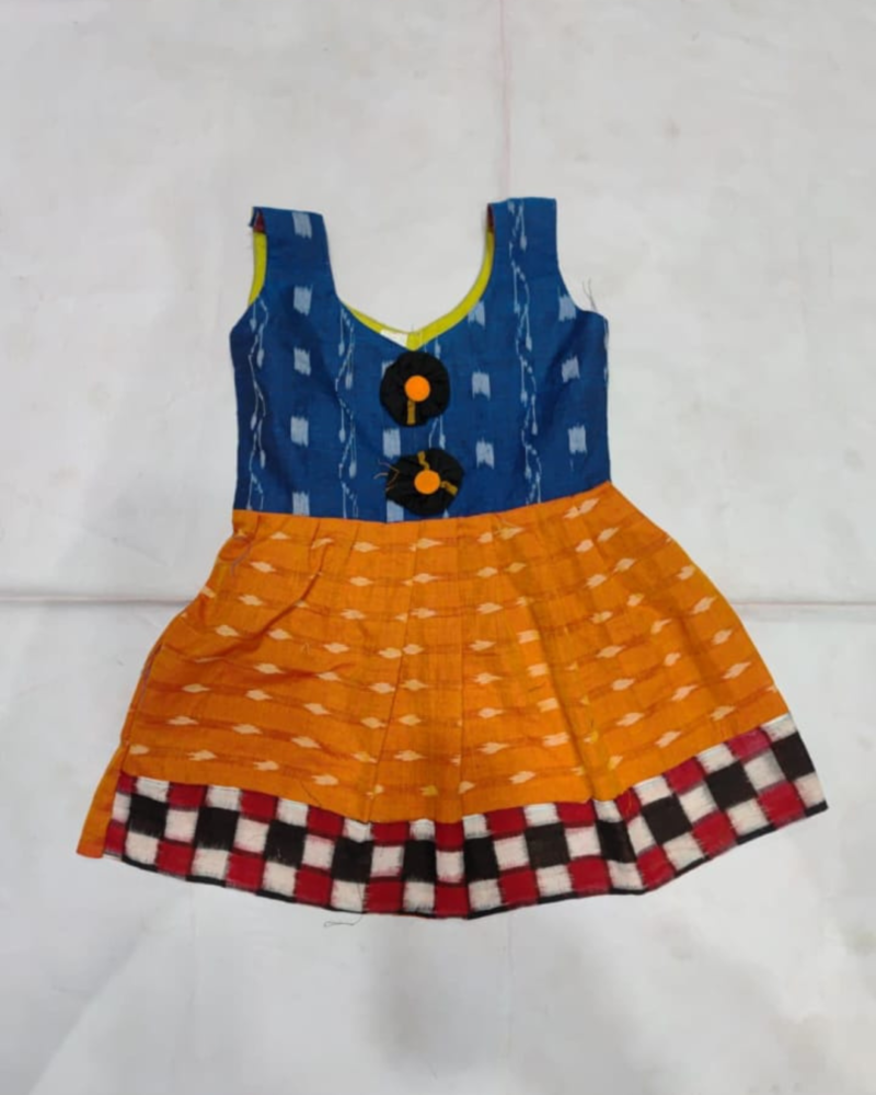Charming Traditions – Sambalpuri Print Frocks for Little Girls