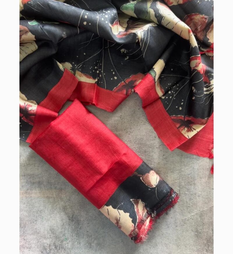 Elegant Heritage – Pure handloom tussar silk traditional Decent Suit Piece for Women