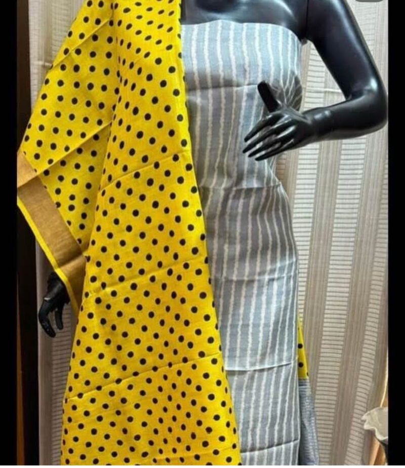 Elegant Heritage – Pure handloom tussar silk traditional Decent Suit Piece for Women