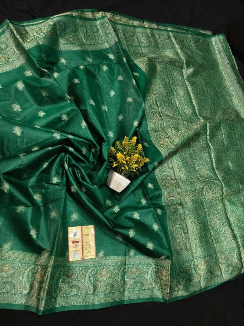 Royal Weave – 100% Pure Tussar Silk Saree with Alfi Buti and Designer Blouse