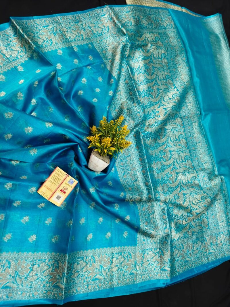 Royal Weave – 100% Pure Tussar Silk Saree with Alfi Buti and Designer Blouse