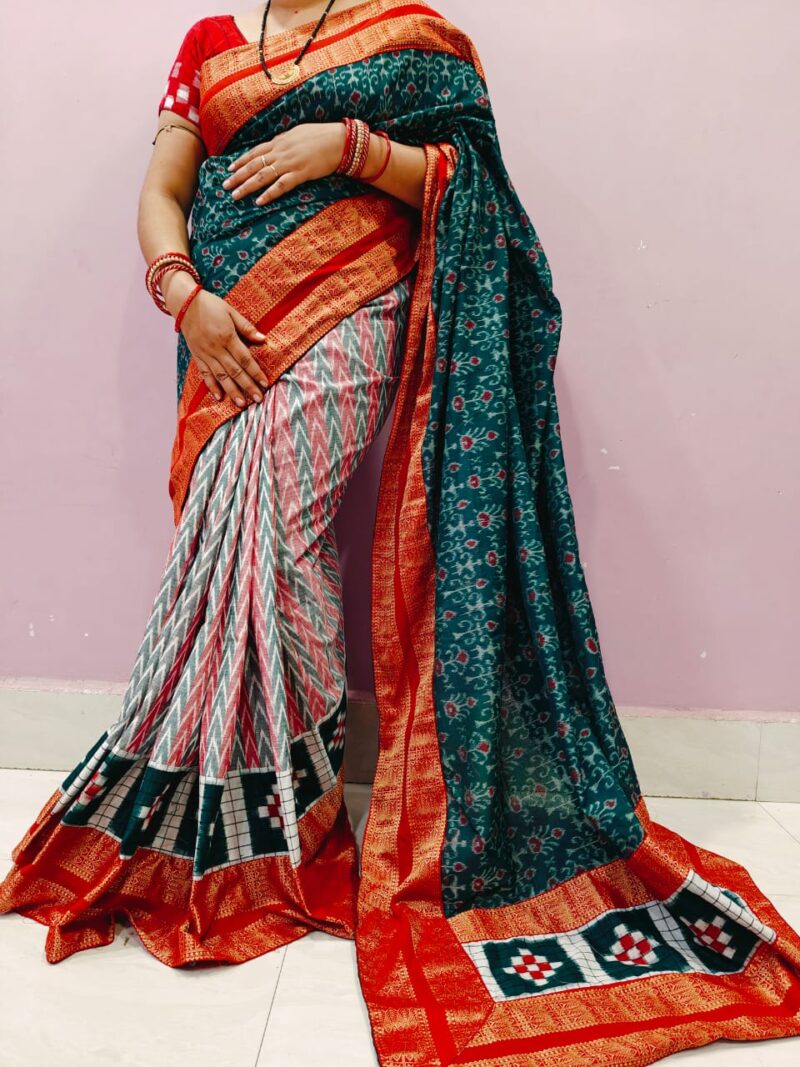 Pure Handwoven Sambalpuri Cotton Saree – Timeless Elegance from Odisha’s Looms