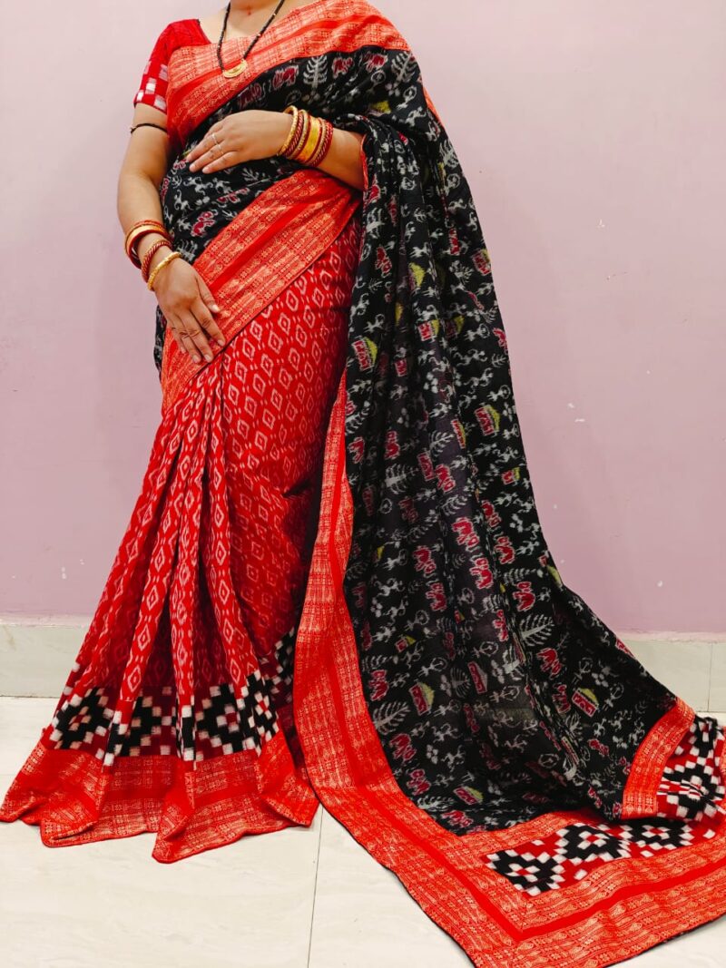 Pure Handloom Sambalpuri Cotton Saree – Timeless Elegance from Odisha’s Weaving Heritage