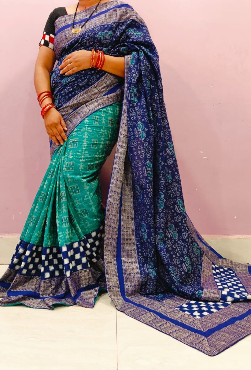 Pure Handwoven Sambalpuri Cotton Saree – Timeless Elegance from Odisha’s Looms