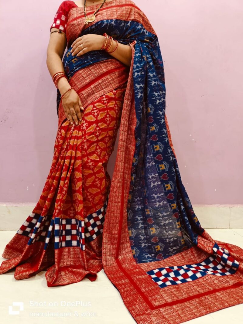 Pure Handwoven Sambalpuri Cotton Saree – Timeless Elegance from Odisha’s Looms
