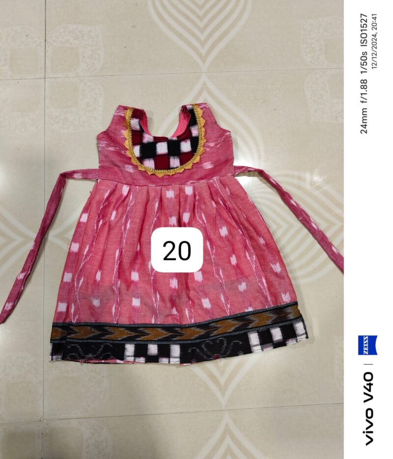 Adorable Sambalpuri Cotton Frock for Kids – Traditional & Comfortable Ethnic Wear