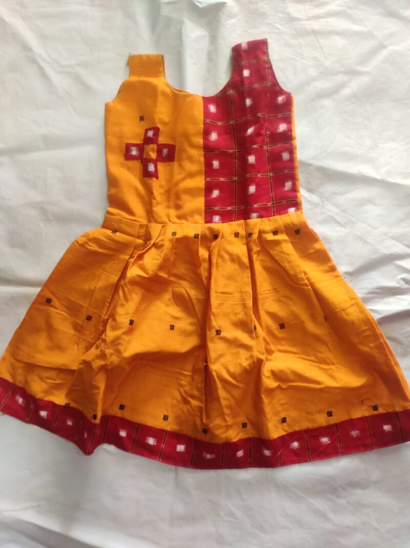 Adorable Sambalpuri Cotton Frock for Kids – Traditional & Comfortable Ethnic Wear