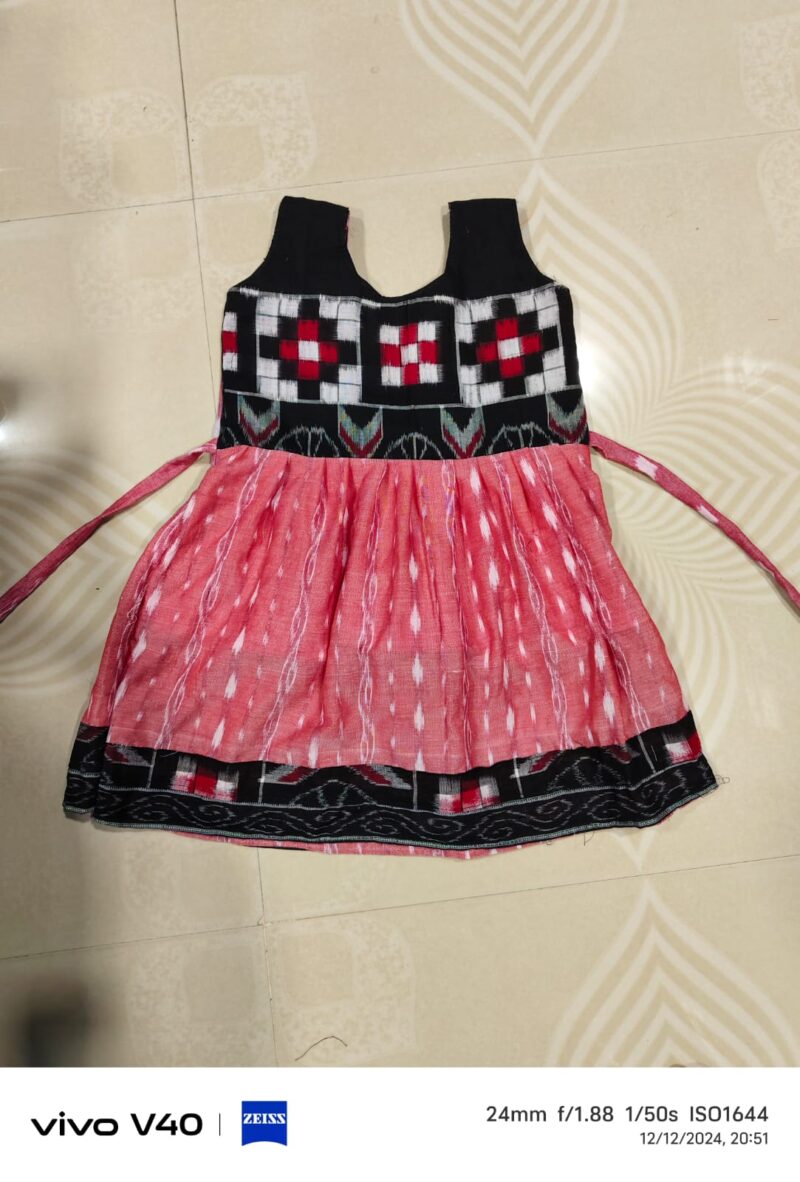 Sambalpuri Printed Frock for Girls – Traditional Charm with Playful Comfort