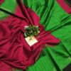 Royal Raw Silk Temple Border Saree | Handcrafted Zari Khari & Rain Dot Design | With Contrast Blouse Piece