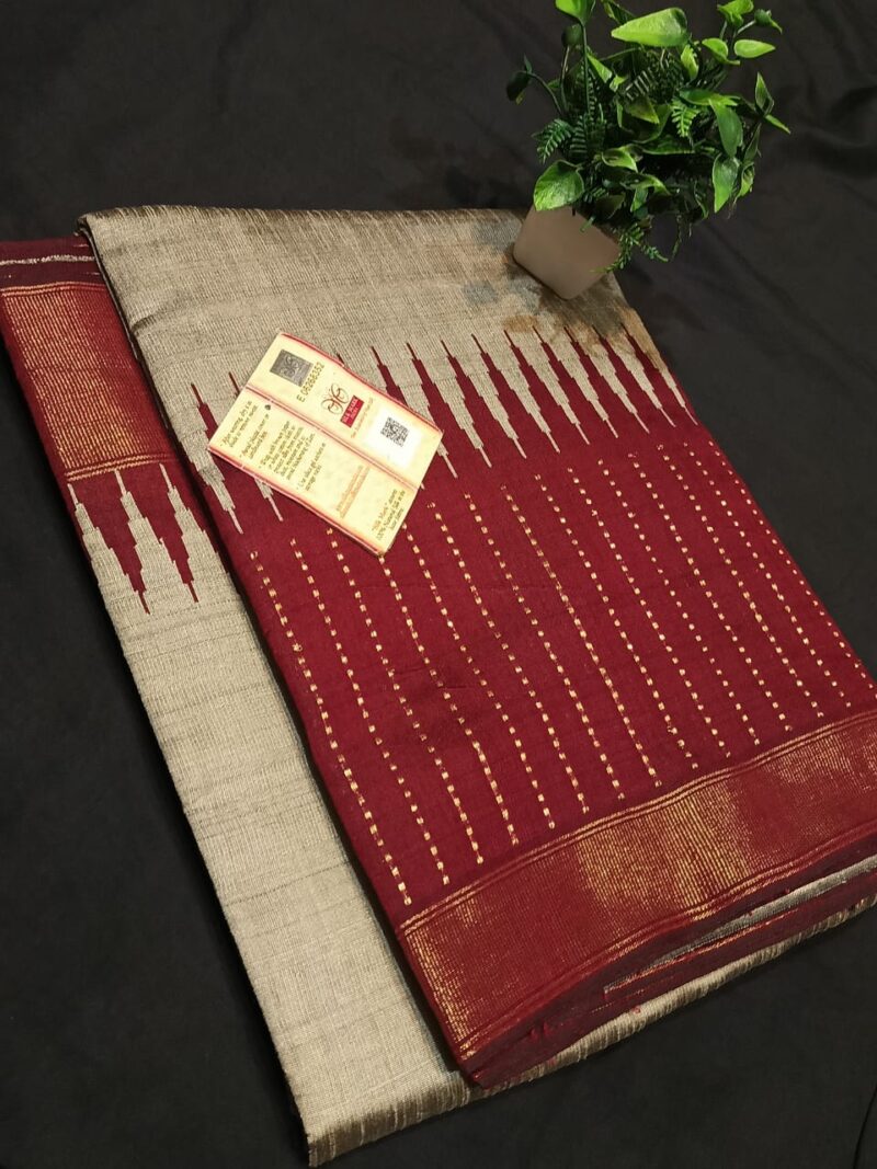 ROYAL ELEGANCE HANDWOVEN RAW SILK SAREÉ