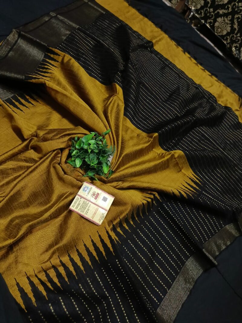 ROYAL RAW SILK TEMPLE BORDER SAREE