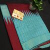 Royal Raw Silk Temple Border Saree | Handcrafted Zari Khari & Rain Dots | With Contrast Blouse & Pallu