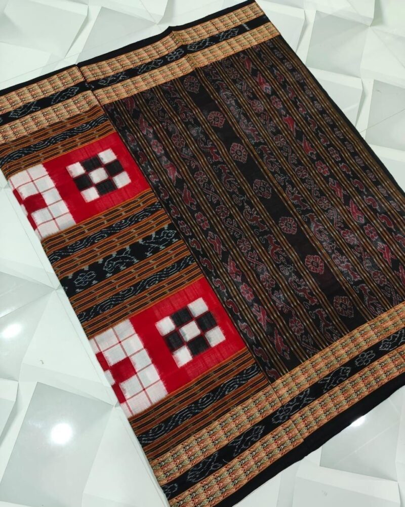 SAMBALPURI BICHITRAPURI MACCHA BORDER COTTON SAREE