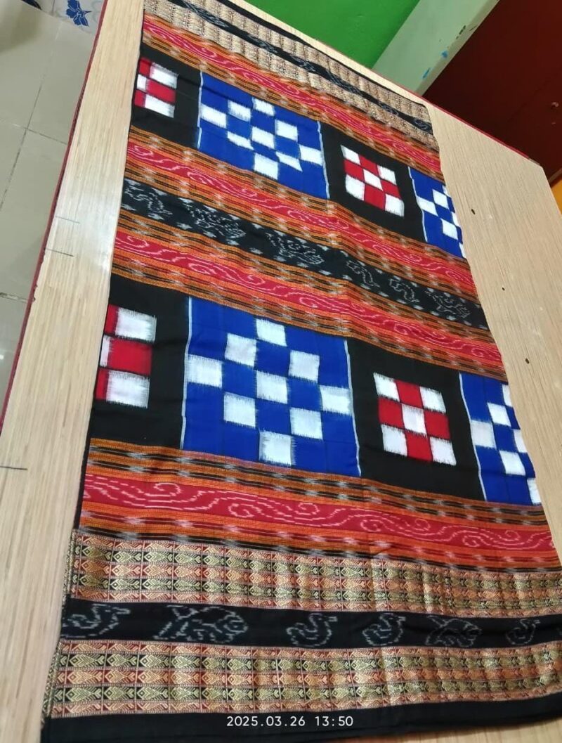 Exquisite Sambalpuri Bichitrapuri Machha Border Cotton Saree – Handloom Magic from Odisha