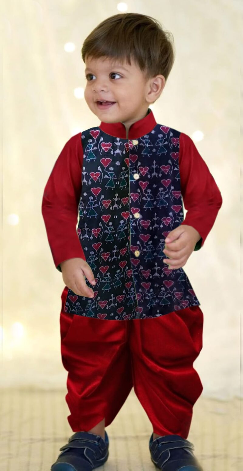 Charming Sambalpuri Waistcoat Ensemble for small  Boys
