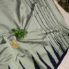Regal Charm – Handcrafted Raw Silk Saree with Temple Border & Contrast Pallu Blouse