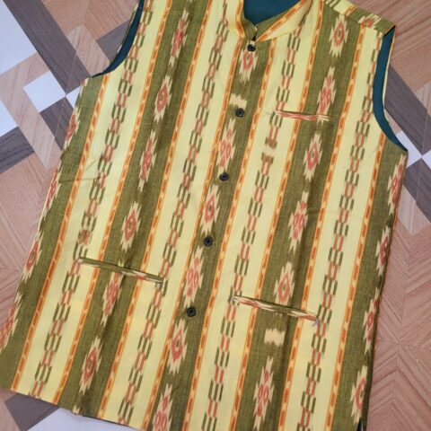 Timeless Threads – Men's Sambalpuri Handloom Cotton Jacket