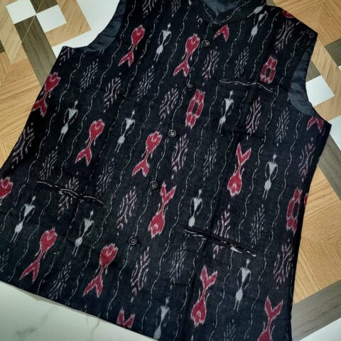 Timeless Threads – Men's Sambalpuri Handloom Cotton Jacket